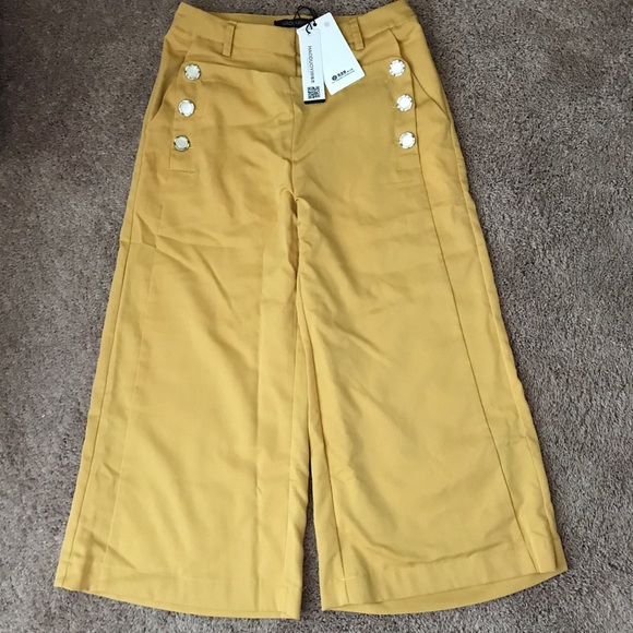 New Yellow Cropped 7/8 Pants - Picture 5 of 6